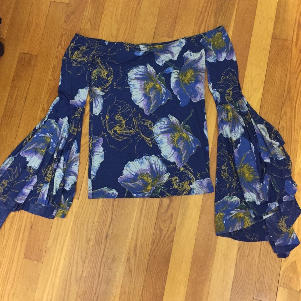 Blue Dressy Long Flowy Sleeve- Free People
